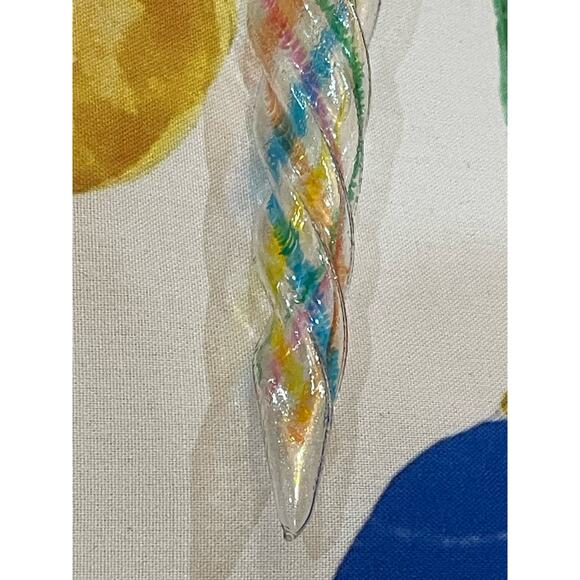 Set of 2 Handmade Glass Handmade Icicle Drop ornament - Picture 3 of 5